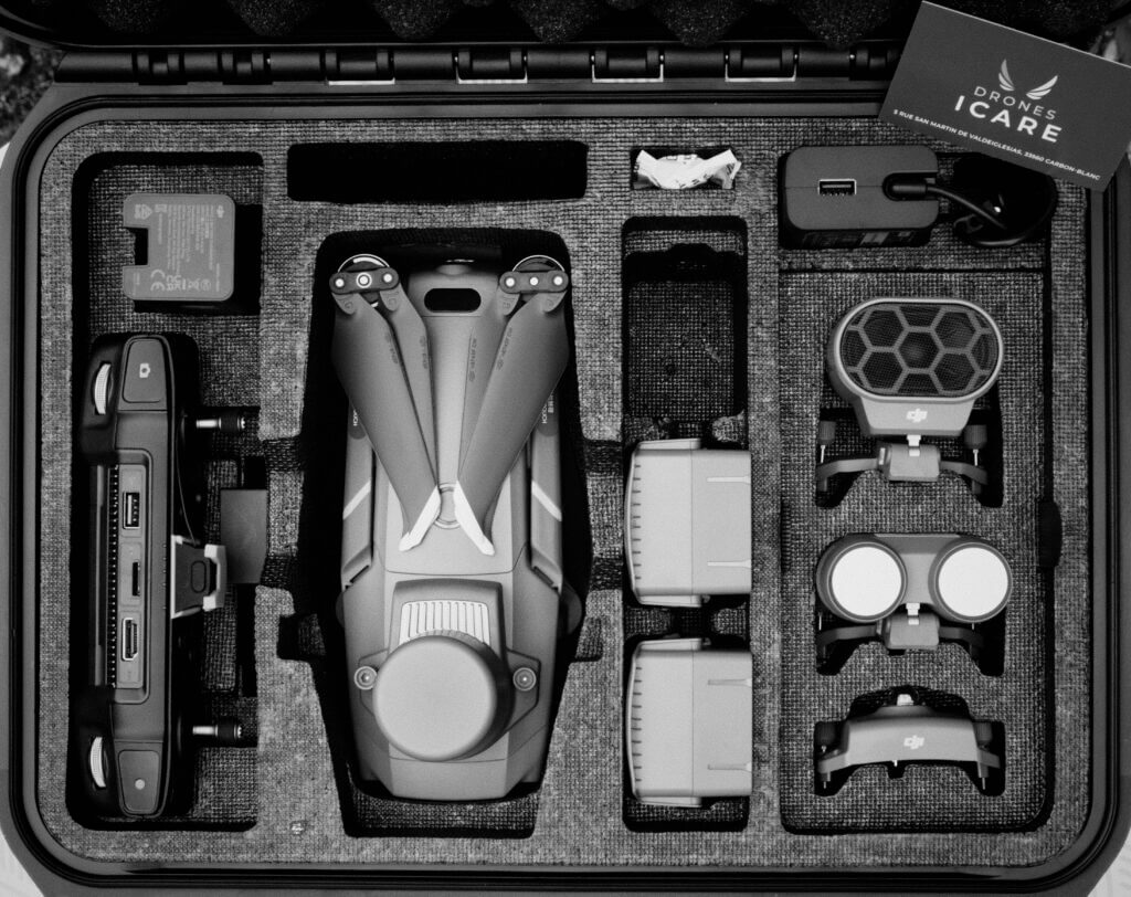 Valise de transport du matériel drone de Drones Icare, prête pour une intervention