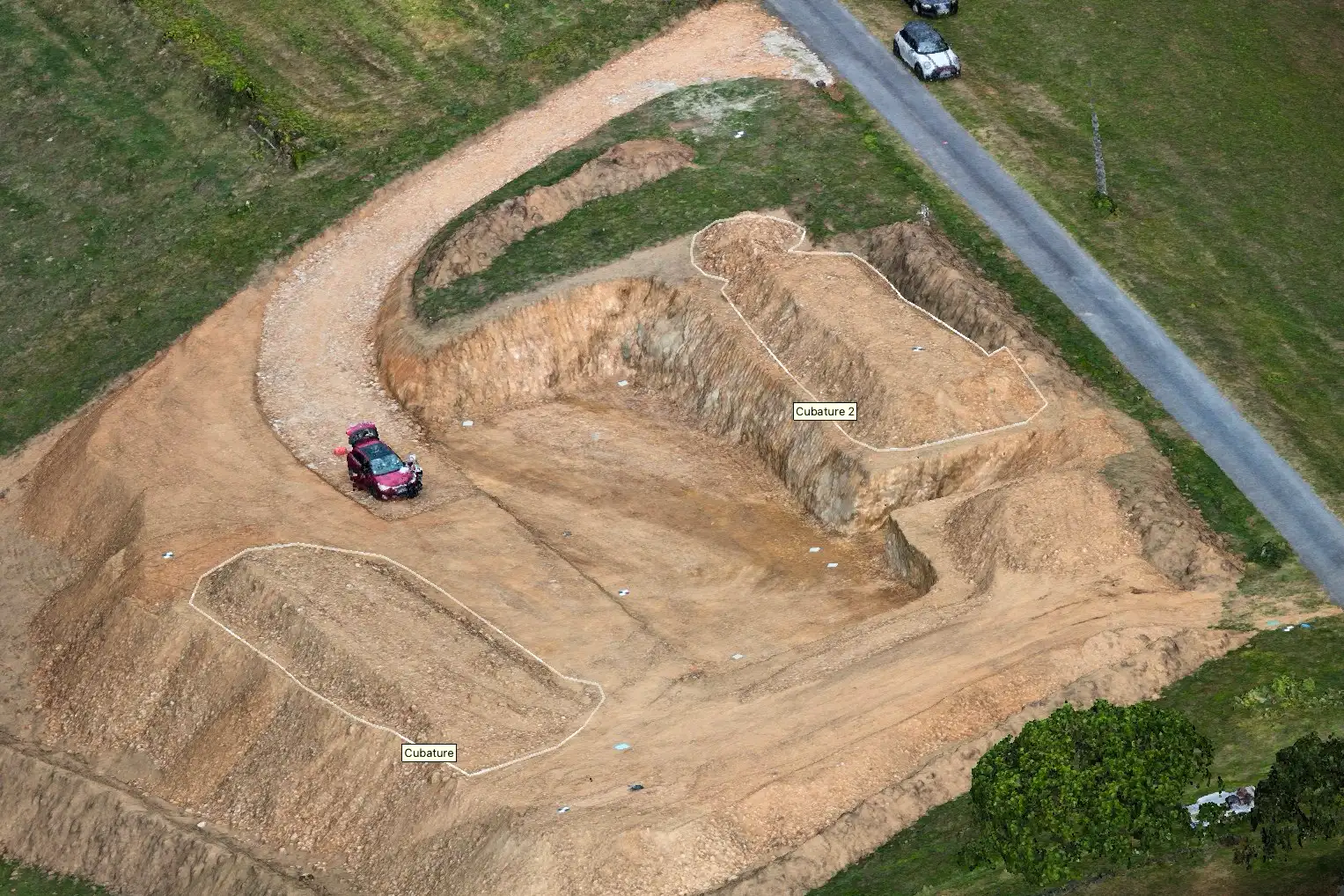 Calcul de cubature sur un chantier de terrassement par photogrammétrie drone
