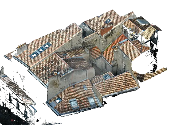 Nuage de points d’une toiture issu d’une photogrammétrie par drone