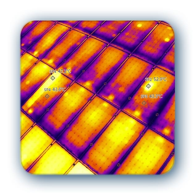 Thermogramme de panneaux photovoltaïques